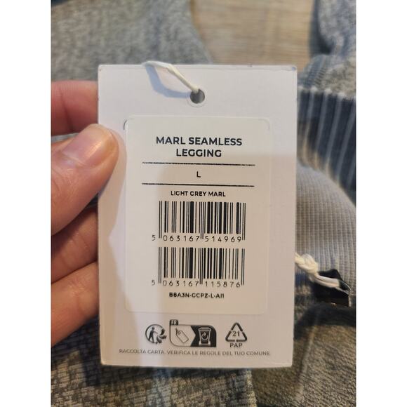 Gymshark large marl seamless light grey athletic leggings new with tags - Picture 4 of 8